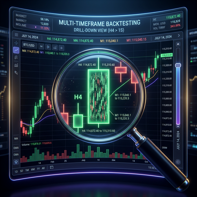 Adaptive Drill-Down: Backtest with Variable Granularity from Minutes to Milliseconds