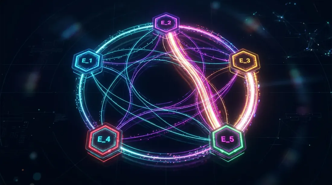 Сетевой граф мультибиржевого арбитража с дифференциалами funding rates между пятью биржами