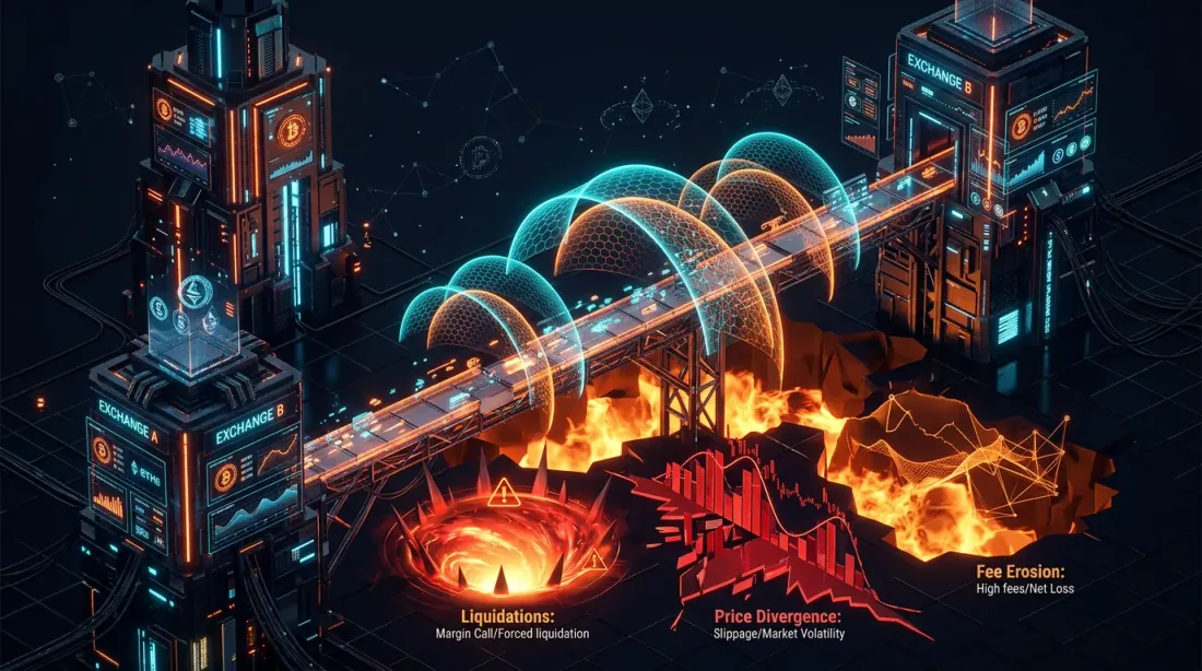 取引所間裁定取引のリスク：清算、価格乖離、手数料侵食