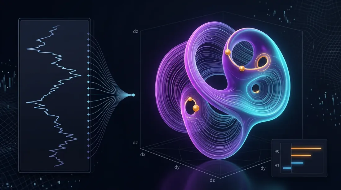 Takens embedding: time series unfolding into 3D phase space attractor
