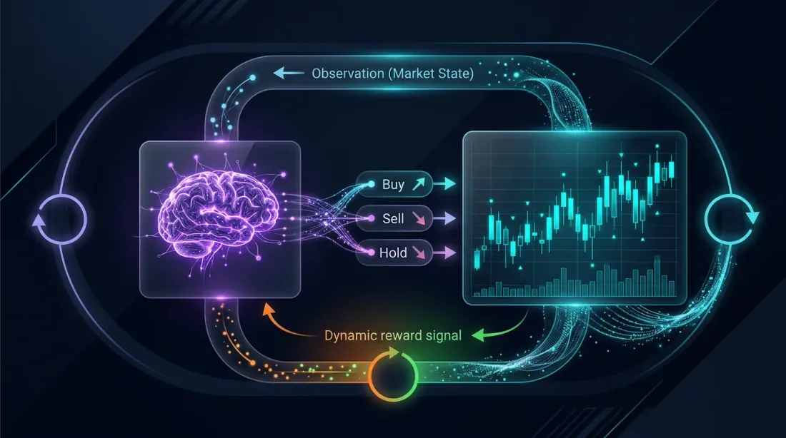 حلقة وكيل-بيئة التعلم المعزز للتداول